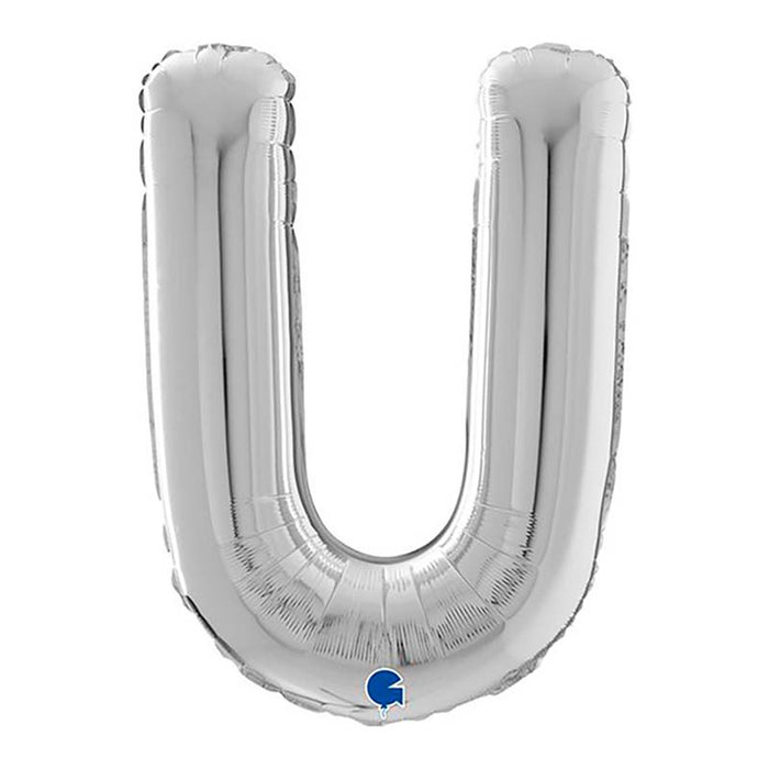 Riesenbuchstabe Folienballon 26"/66cm | Silber #U