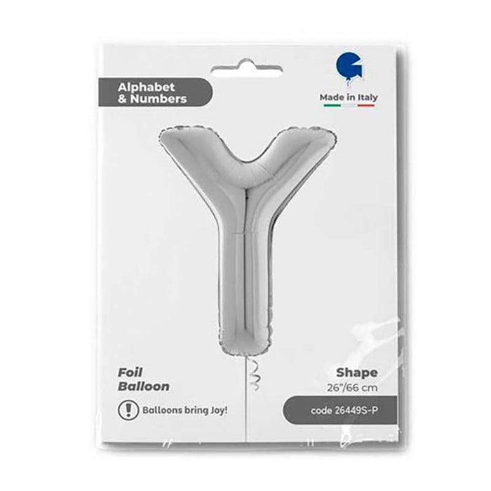 Riesenbuchstabe Folienballon 26"/66cm | Silber #Y