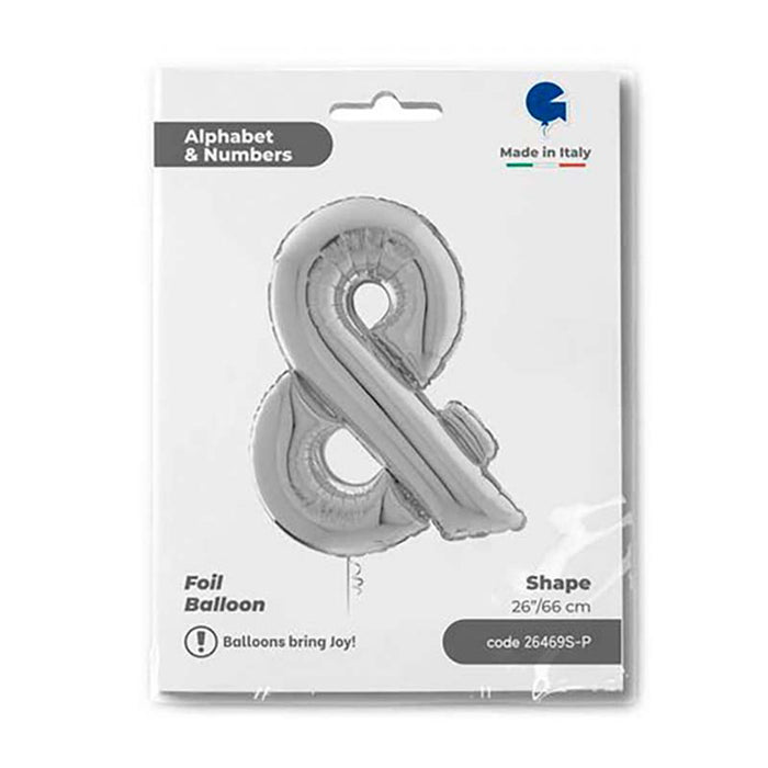 Riesenbuchstabe Folienballon 26"/66cm | Silber #&