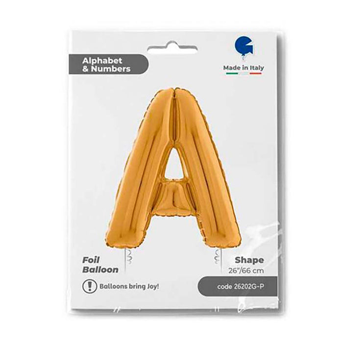 Riesenbuchstabe Folienballon 26"/66cm | Gold #A