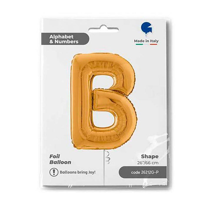 Riesenbuchstabe Folienballon 26"/66cm | Gold #B