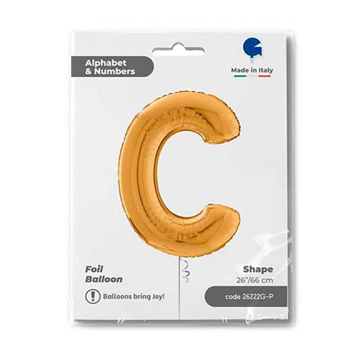 Riesenbuchstabe Folienballon 26"/66cm | Gold #C