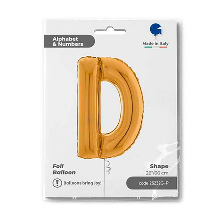Riesenbuchstabe Folienballon 26"/66cm | Gold #D