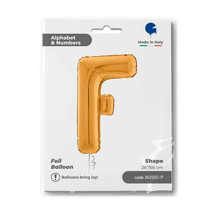 Riesenbuchstabe Folienballon 26"/66cm | Gold #F