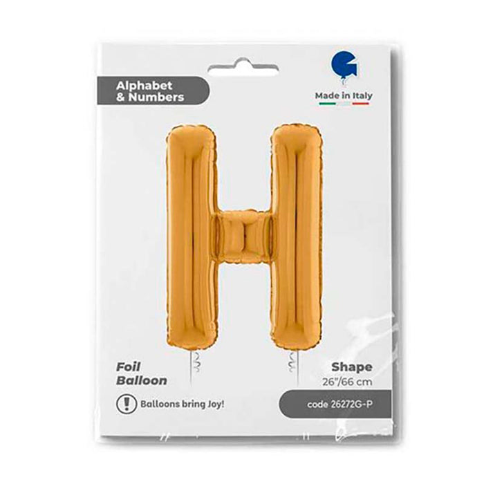 Riesenbuchstabe Folienballon 26"/66cm | Gold #H