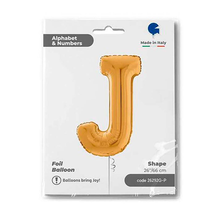 Riesenbuchstabe Folienballon 26"/66cm | Gold #J