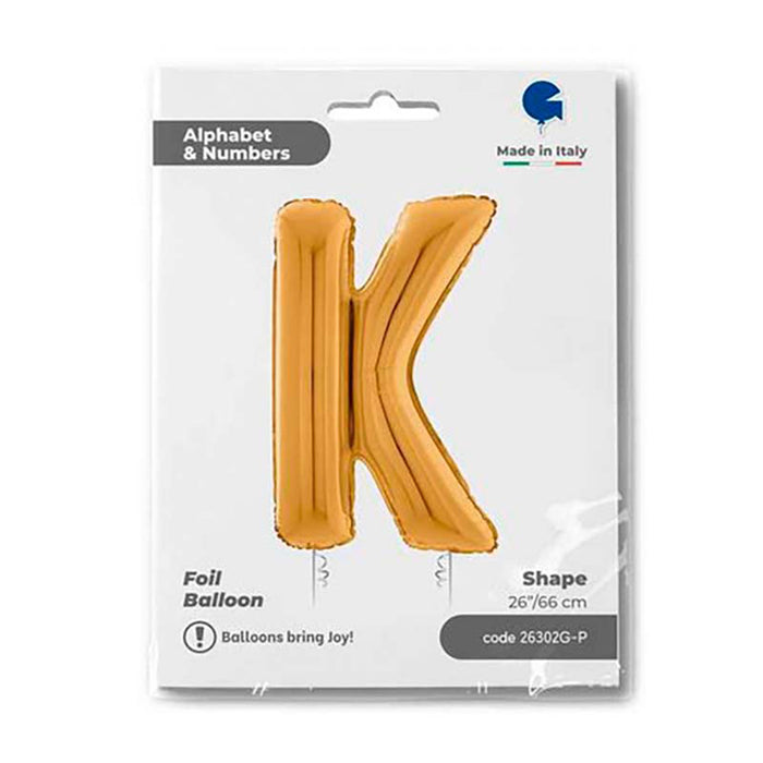 Riesenbuchstabe Folienballon 26"/66cm | Gold #K