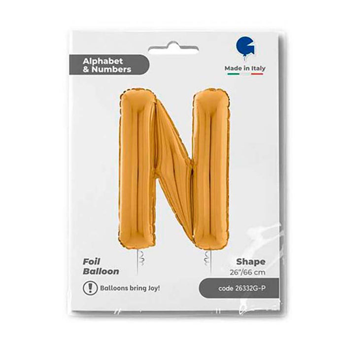 Riesenbuchstabe Folienballon 26"/66cm | Gold #N