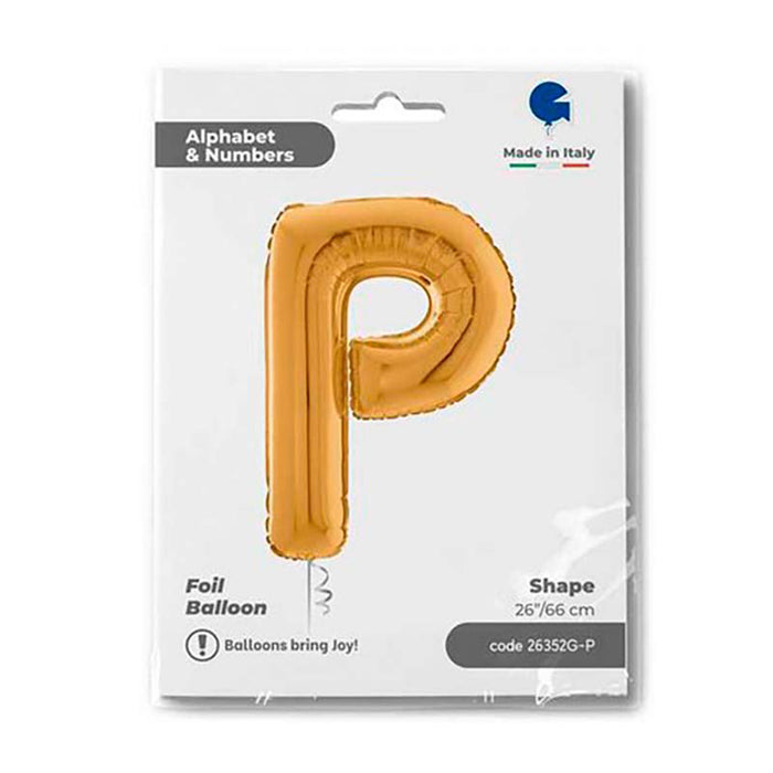 Riesenbuchstabe Folienballon 26"/66cm | Gold #P