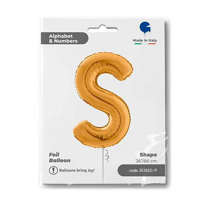 Riesenbuchstabe Folienballon 26"/66cm | Gold #S