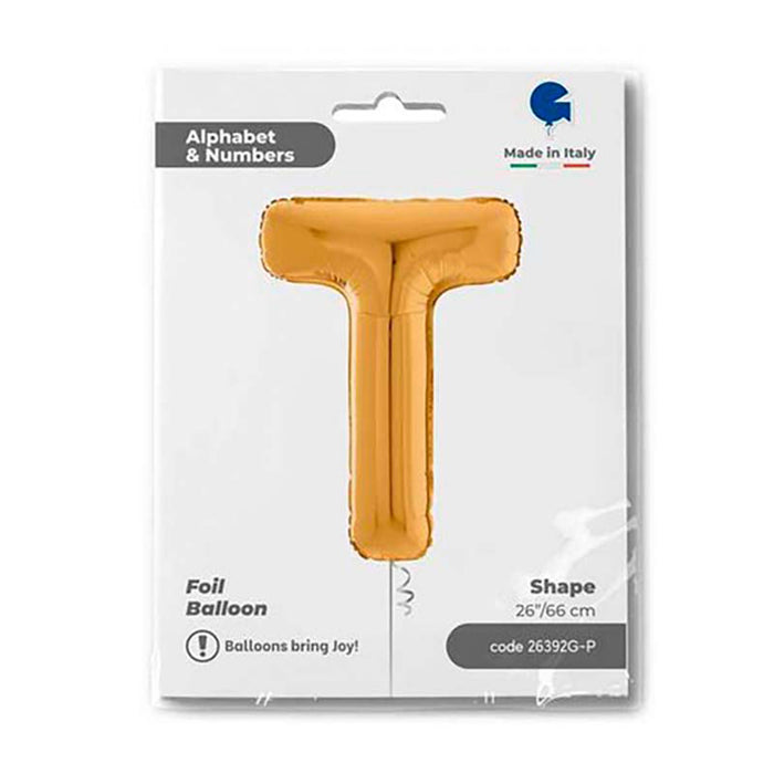 Riesenbuchstabe Folienballon 26"/66cm | Gold #T