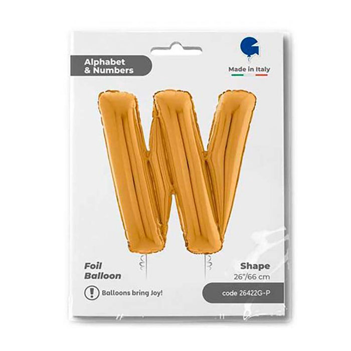 Riesenbuchstabe Folienballon 26"/66cm | Gold #W