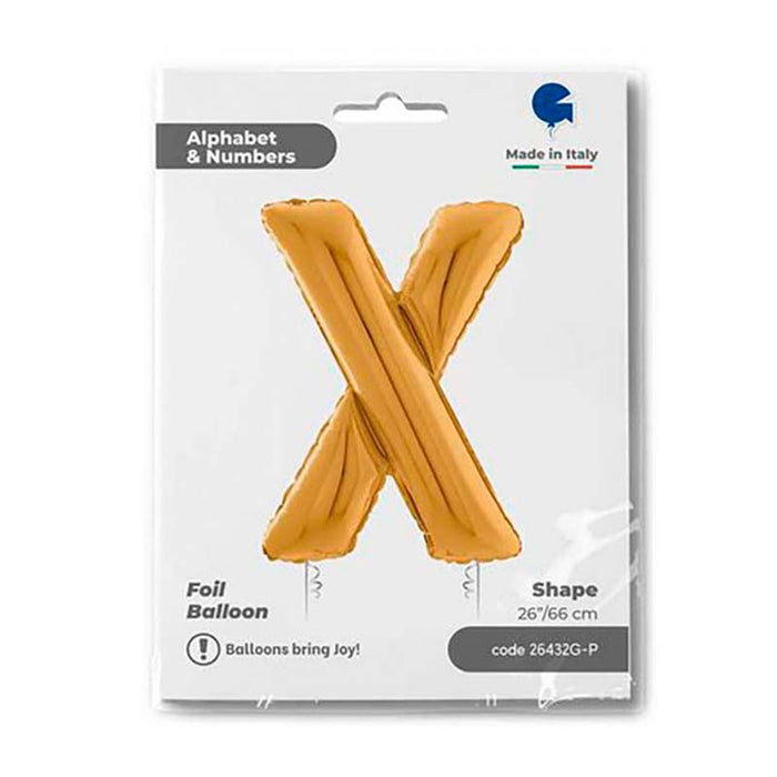 Riesenbuchstabe Folienballon 26"/66cm | Gold #X