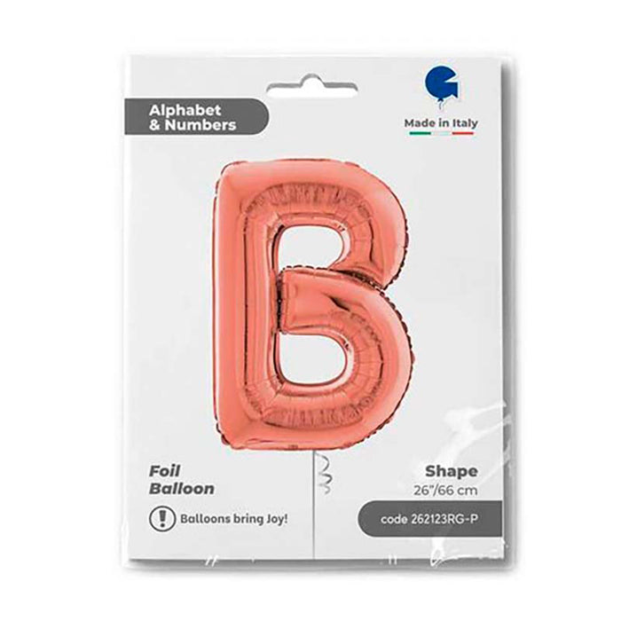 Riesenbuchstabe Folienballon 26"/66cm | Rosegold #B