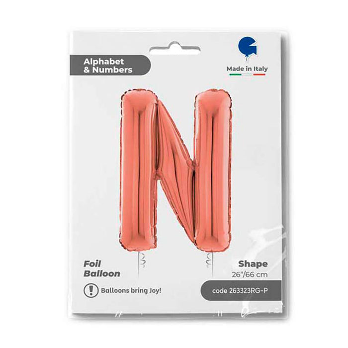 Riesenbuchstabe Folienballon 26"/66cm | Rosegold #N