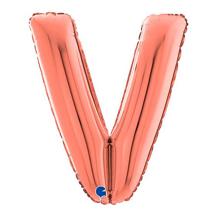 Riesenbuchstabe Folienballon 26"/66cm | Rosegold #V