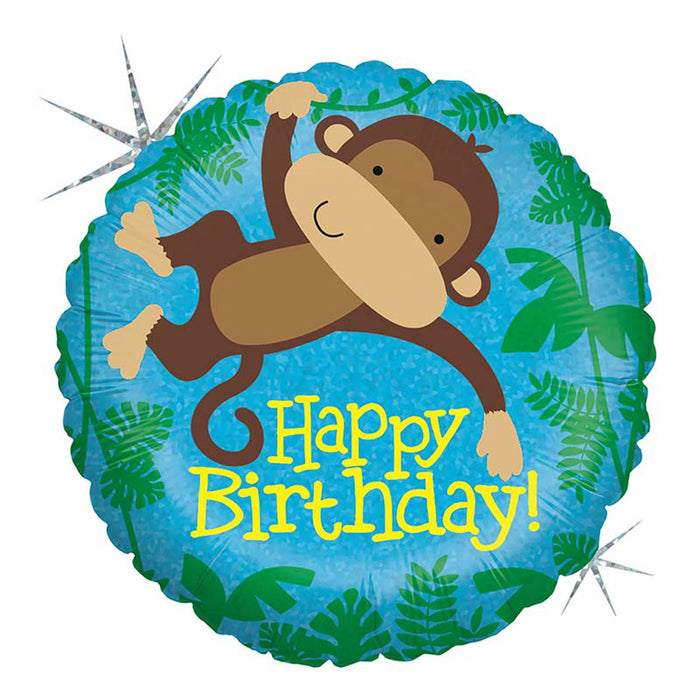 ABC18 Folienballon "Happy Birthday Affe" | Ø 46 cm