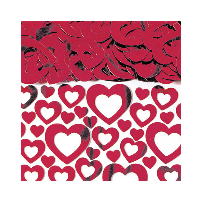 Konfetti Metall 14g Herzen Rot