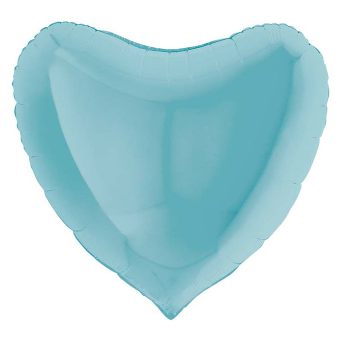 36"/Ø91cm Folienballon Lose - Uni Herz | Pastel Blue