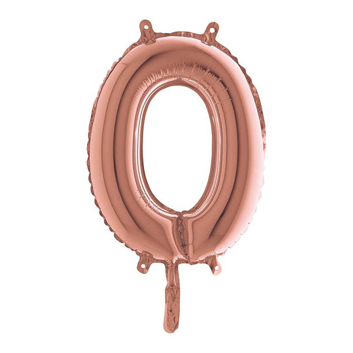ABC Mini Zahlen Folienballon 14"/36cm | Rosegold #0