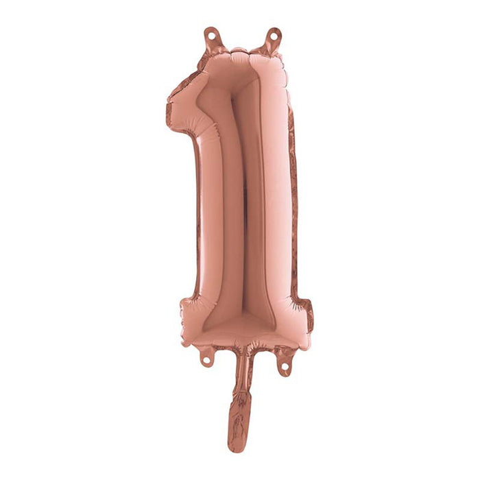 ABC Mini Zahlen Folienballon 14"/36cm | Rosegold #1