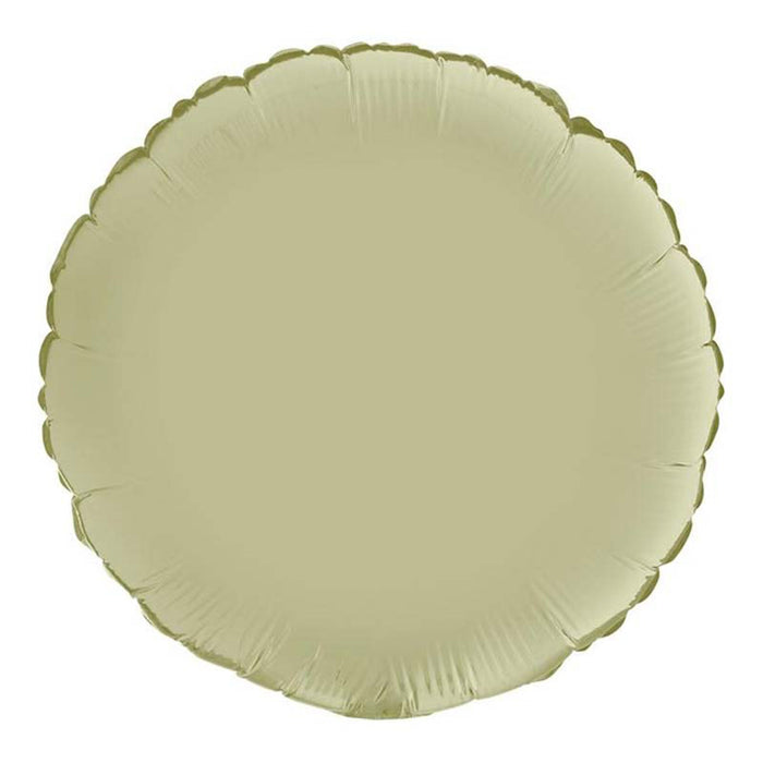 Folienballon Lose - Uni Rund ø 46 cm | Olive Green Satin
