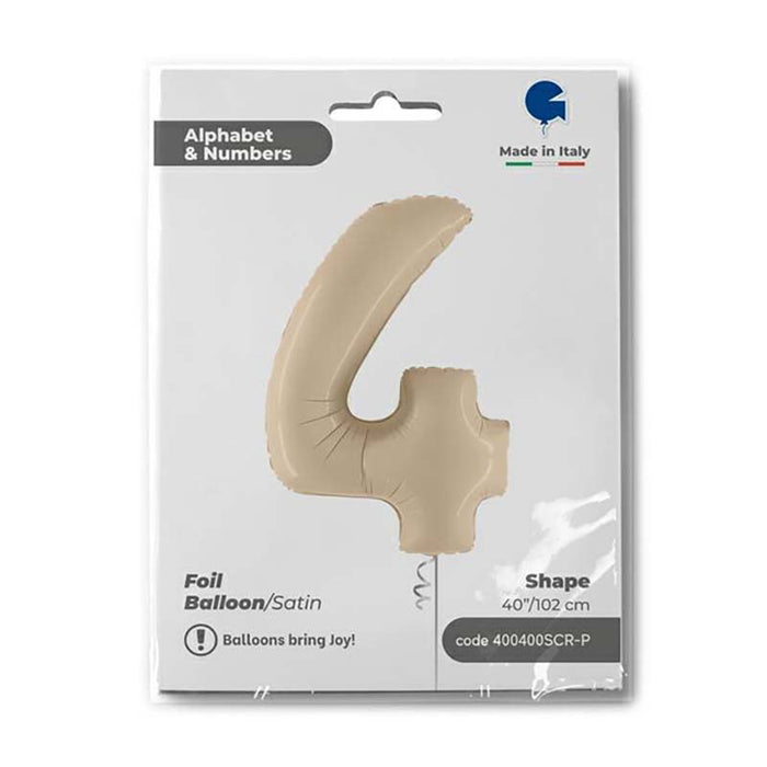 Riesenzahl Folienballon 40"/102cm | Satin Cream #4