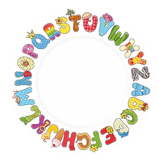 Pappteller "ABC Alphabet" | Ø23cm/8Stk.