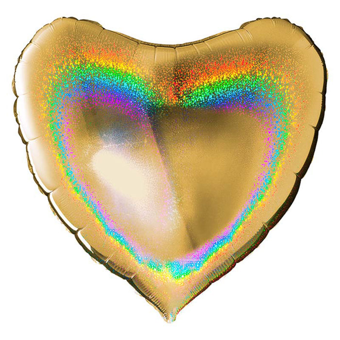 Herz Folienballon 36"/91cm (unverpackt)| Glitter Holo Gold