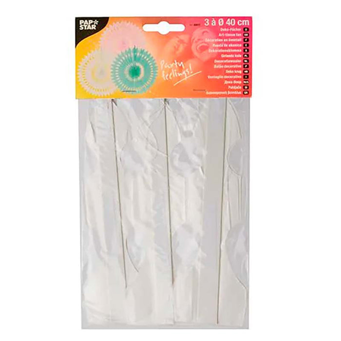 Dekofächer weiß-mint-rosa 40cm