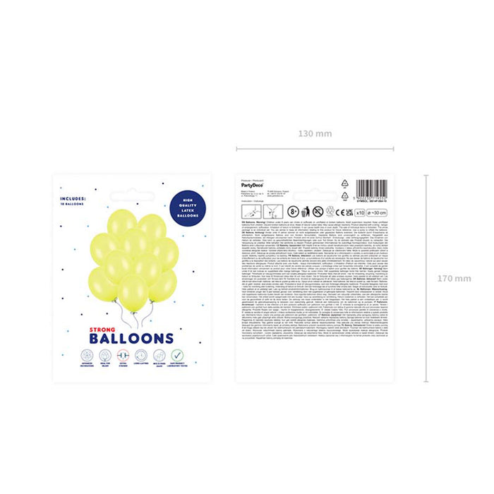 10 Stk. Luftballon Ø30cm "Uni Pastell" | Gelb