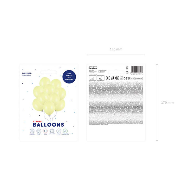 10 Stk. Luftballon Ø30cm "Uni Pastell" | Hellgelb