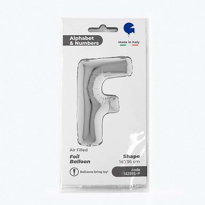 ABC14 Buchstabe F silber 36 cm