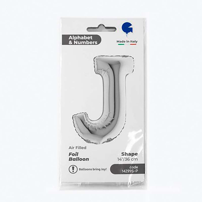 ABC14 Buchstabe J silber 36 cm
