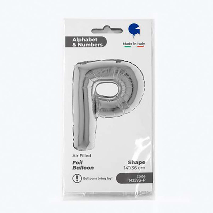 ABC14 Buchstabe P silber 36 cm