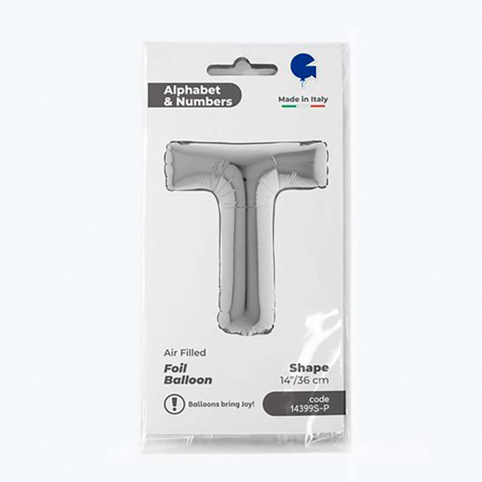ABC14 Buchstabe T silber 36 cm