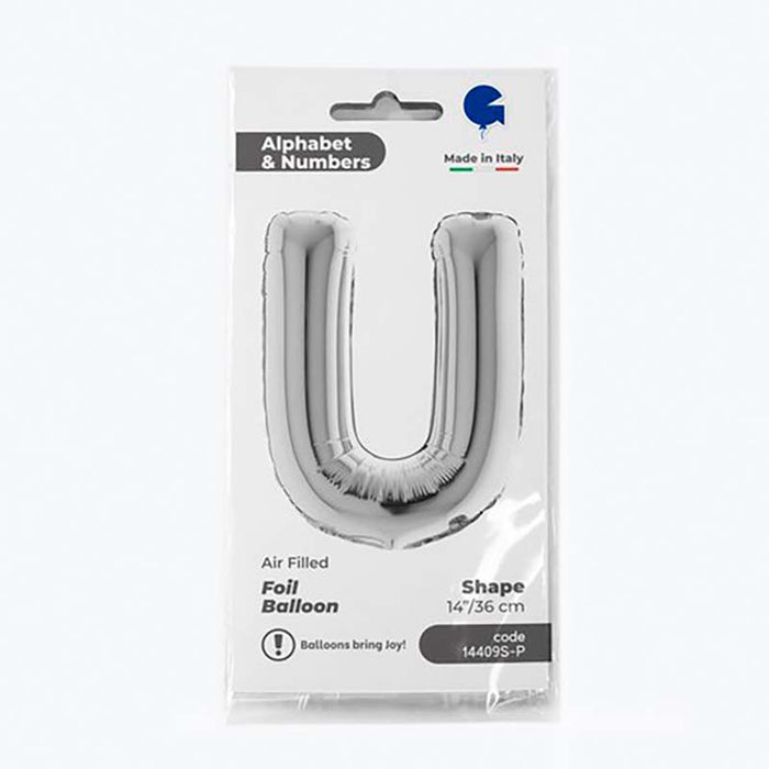 ABC14 Buchstabe U silber 36 cm