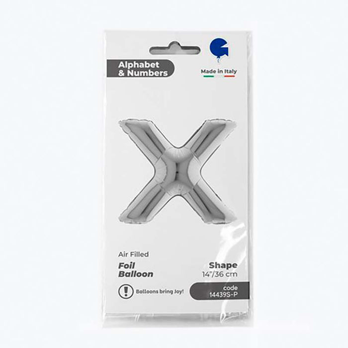 ABC14 Buchstabe X silber 36 cm