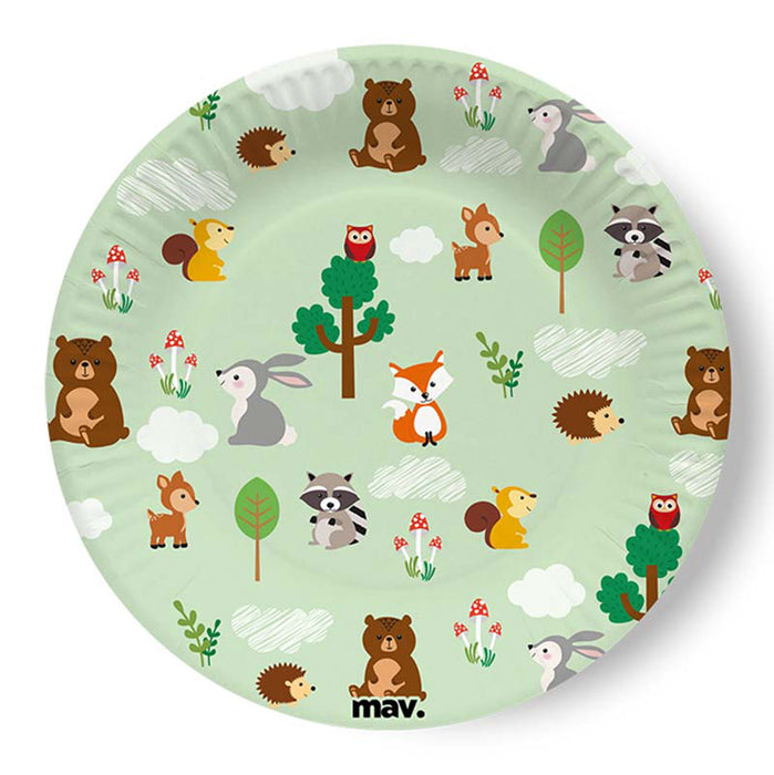 Pappteller "HB Woodland" | Ø18cm/8Stk.