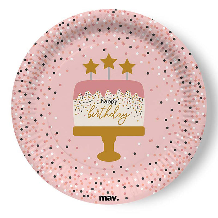 Pappteller "HB Rose Confetti" | Ø23cm/8Stk.