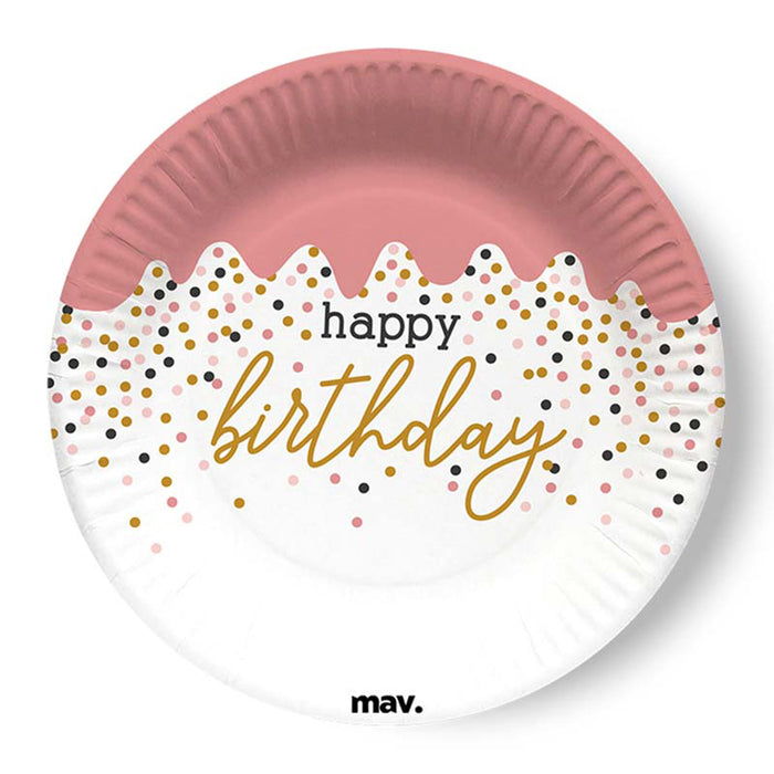 Pappteller "HB Rose Confetti" | Ø18cm/8Stk.