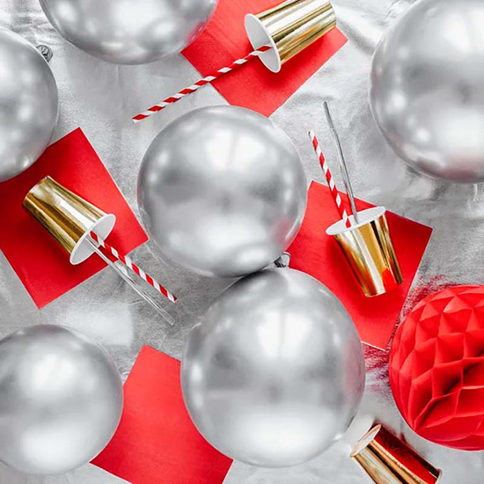 10 Stk. Luftballon Ø30cm "Uni Glossy" | Silber