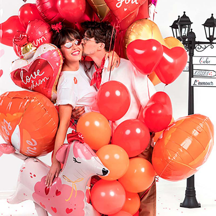 100 Stk. Herz Luftballon Ø40cm "Unifarben" | Rot