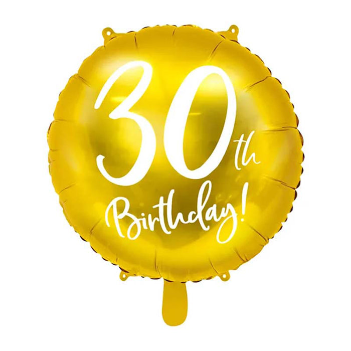 ABC18 Folienballon "30th Birthday" | Ø 45 cm Gold