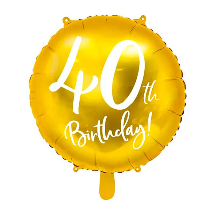 ABC18 Folienballon "40th Birthday" | Ø 45 cm Gold