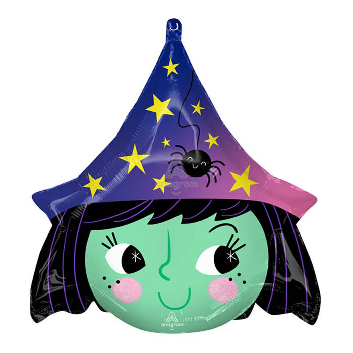 Shape Folienballon "Hexe" | 48 x 48 cm Halloween Dekoration
