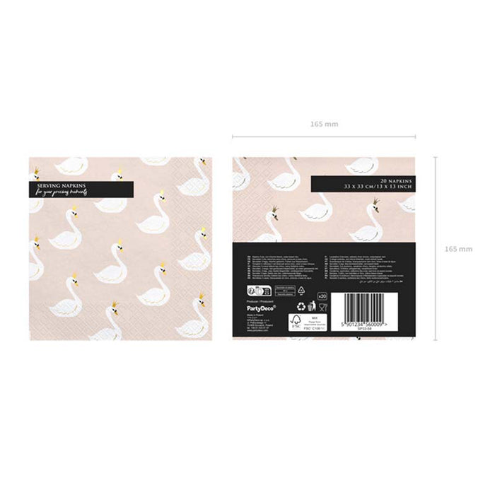 Servietten Schwan Lovely 20Stk/33x33cm