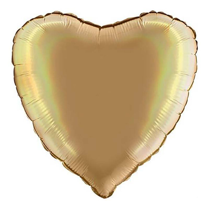 ABC18 Herz Folienballon Uni | Ø 46 cm Champagner Holo