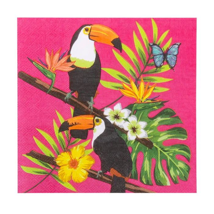 „Tucan“ 20 Servietten 33x33cm | Mehrfarbig
