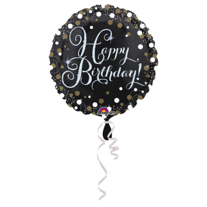 ABC18 Folienballon "Sparkling Gold" | Ø43cm Happy Birthday
